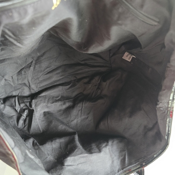 Victorias Secret Weekender Tote Shoulder Bag Gold Chain Black White Beach New - Picture 13 of 13